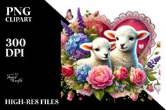 Colorful Baby Lamb Behind Heart, Transparent PNG Product Image 2