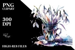 Abstract with Large Snowdrop | Clipart Product Image 3