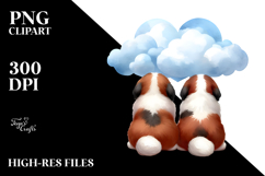 Watercolor Cute Saint Bernard with Big Heart Product Image 2