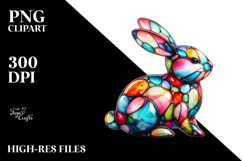 Colorful Bunny Watercolor PNG Product Image 2