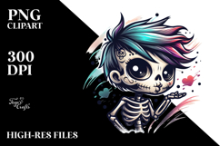 Chibi-Style Skeleton Blowing a Kiss PNG Product Image 2