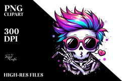 Chibi-Style Skeleton Blowing a Kiss PNG Product Image 2