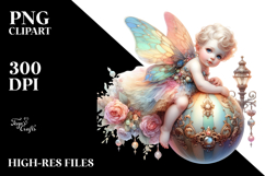 Colorful Fairy with Victorian Ball PNG Product Image 2
