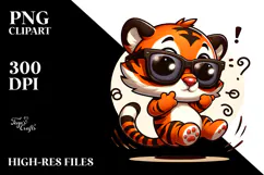 Ridiculously Cute Cartoon Tiger PNG Product Image 2