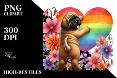 Rainbow Cute Mastiff PNG Product Image 2