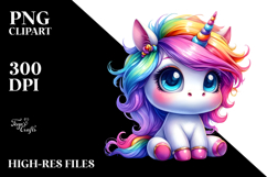 Cute Unicorn with Cool Haircut PNG Product Image 2
