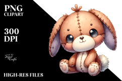 Colorful Plush Bunny PNG Product Image 2