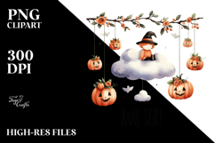 A Sitting Cloud with Pumpkins PNG Product Image 2