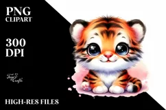 Colorful Baby Tiger | Sublimation | Clipart Product Image 1
