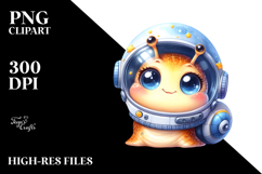 Cute Baby Snail with Astronaut Helmet PNG Product Image 2