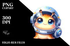 Cute Baby Snail with Astronaut Helmet PNG Product Image 2
