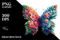 Vibrant Watercolor Butterfly PNG Product Image 3