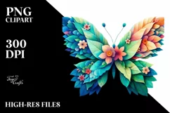 Vibrant Watercolor Butterfly PNG Product Image 1