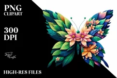 Vibrant Watercolor Butterfly PNG Product Image 3