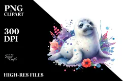 Baby Seal Sleeping on the Moon PNG Product Image 2