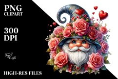 Valentines Gnome with Large Hat PNG Product Image 2