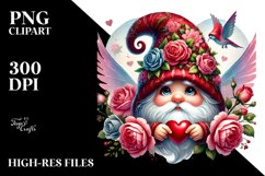 Valentines Gnome with Large Hat PNG Product Image 2