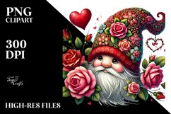 Valentines Gnome with Large Hat PNG Product Image 2