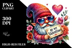Detailed Valentines Gnome with Sunglasses, Transparent PNG Product Image 2