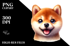 Watercolor Shiba Inu Baby Transparent PNG Product Image 2