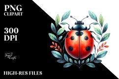 Colorful Ladybug Centered Sublimation Clipart Product Image 1