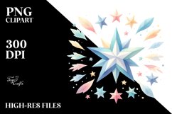 Simple Star Pastel Watercolor | Sublimation | Clipart Product Image 1