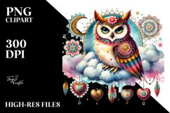 Colorful Boho Owl Watercolor Product Image 2