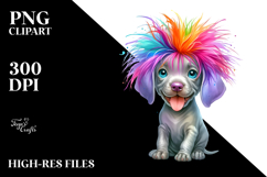 Watercolor Weimaraner with Crazy Haircut, Vibrant PNG Product Image 2