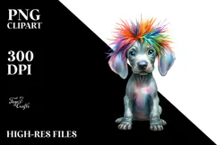 Expressive Baby Weimaraner with Crazy Haircut, Transparent Product Image 2