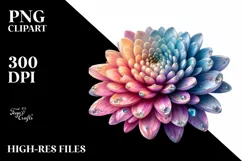 Detailed Chrysanthemum Diamond Watercolor Splash PNG Product Image 3