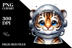 Cute Baby Tiger with Astronaut Helmet, Playful PNG Product Image 2