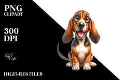 Cute Crazy Looking Watercolor Funny Bloodhound Product Image 3