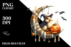 Duck with Moon on Halloween Night, High-Res PNG Product Image 2