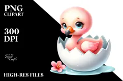 Funny Baby Flamingo Clipart Product Image 2