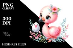 Funny Baby Flamingo Clipart Product Image 3