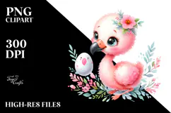 Funny Baby Flamingo Clipart Product Image 2