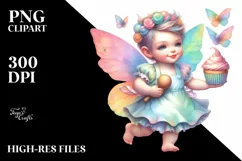 Whimsical Baby Fairy with Baker's Apron PNG Product Image 3