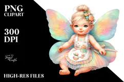 Colorful Fairy in Baker's Apron PNG Product Image 2