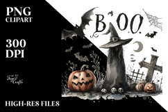 A Washed Retro Halloween Witch PNG Product Image 2