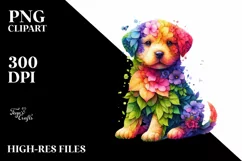 Vibrant Watercolor Puppy PNG Product Image 1