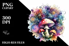 Colorful Baby Magical Mushroom | Clipart Product Image 3