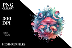 Magical Celestial Mushroom | Clipart Product Image 2