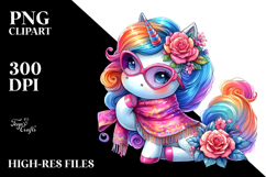 Cute Unicorn Dancing with Cool Haircut PNG Product Image 2