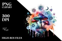 Magical Celestial Mushroom | Clipart Product Image 1