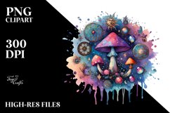 Magical Celestial Mushroom | Clipart Product Image 1