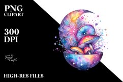 Magical Celestial Mushroom | Clipart Product Image 3