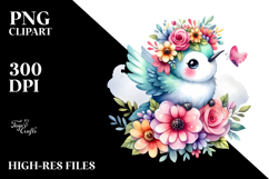 Cute Hummingbird Pastel Colors Watercolor | Clipart Product Image 2