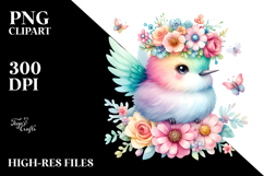 Cute Hummingbird Pastel Colors Watercolor | Clipart Product Image 2