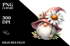 Cute Gnome with Large Daisy PNG Product Image 2
