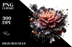 Glossy Carnation with Golden Insertions PNG Product Image 2
